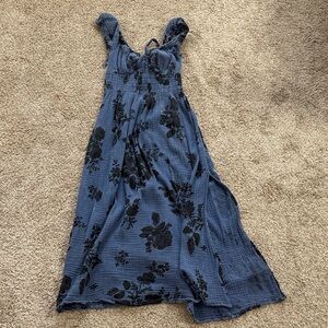 Free People Textured Blue Knit Dress